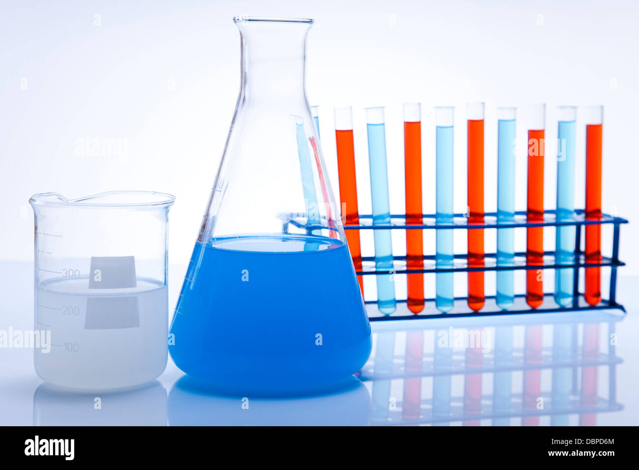 Chemistry equipment, laboratory glassware Stock Photo