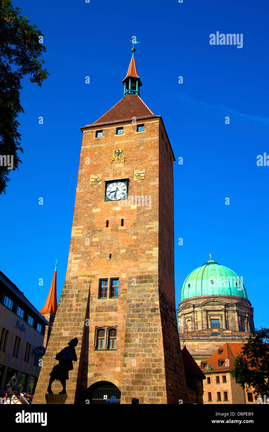 The White Tower, Nuremberg, Bavaria, Germany, Europe Stock Photo