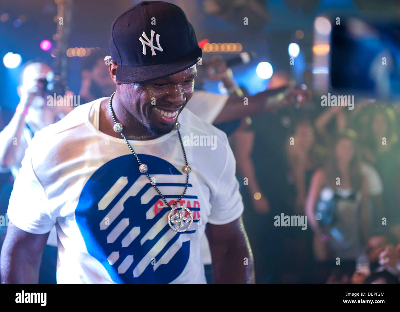 50 Cent, real name Curtis Jackson, performs at Palais Club Cannes Cannes, France - 16.08.11 Stock Photo