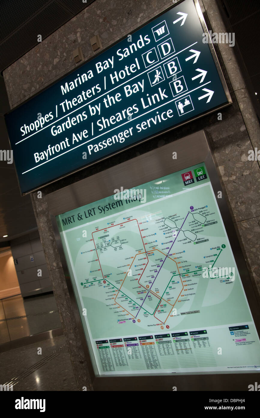 Bayfront Mrt Station Map Bayfront Mrt Station Singapore Underground Stock Photo - Alamy