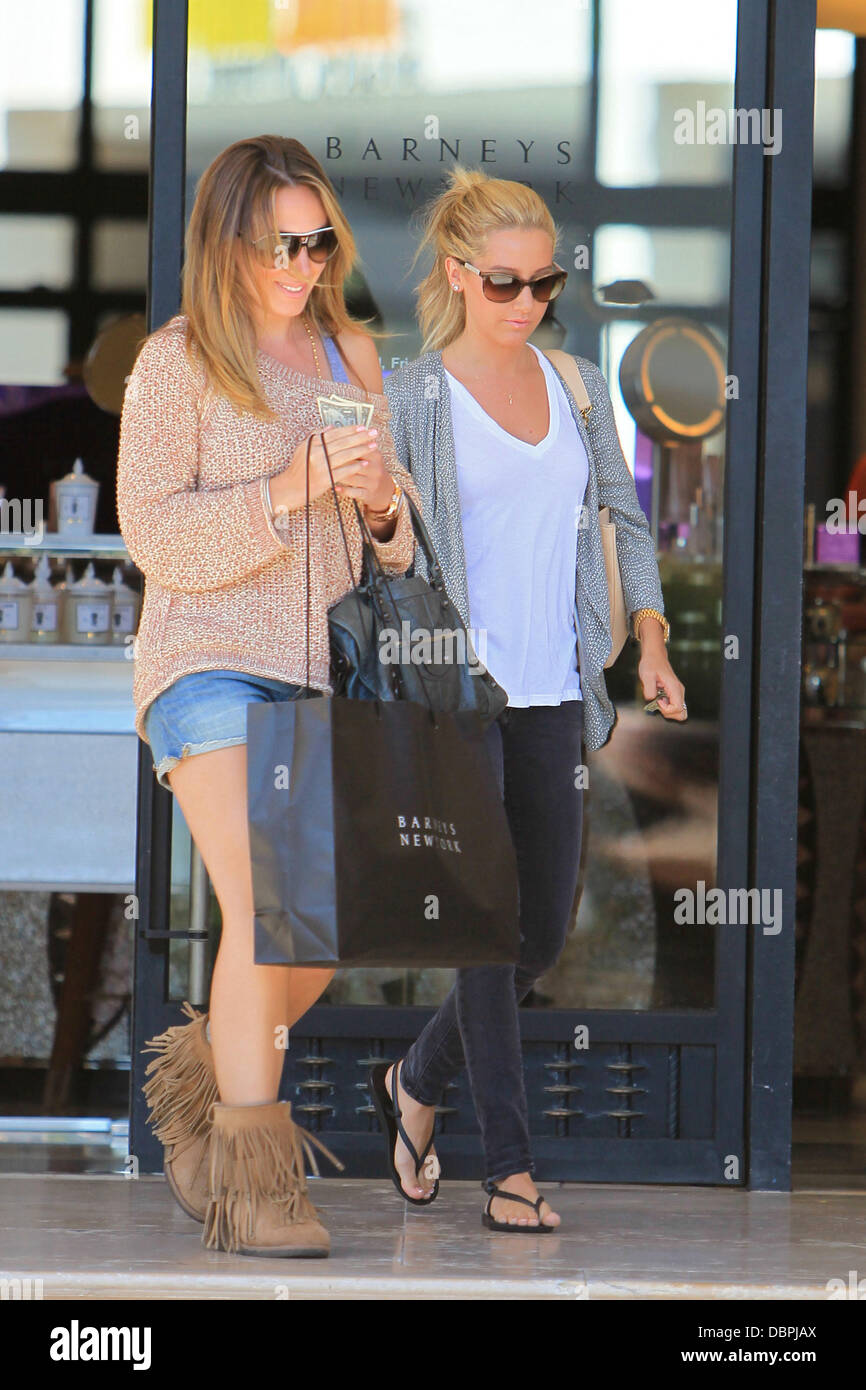 Haylie Duff and Ashley Tisdale leaving Barneys New York after shopping