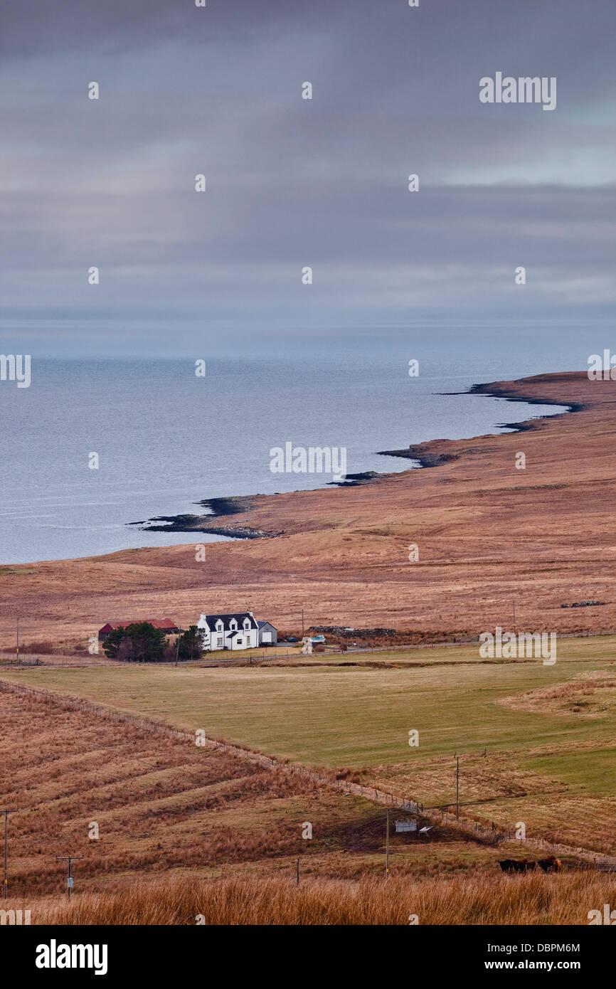 A solitary house sits on the north west coast of the Isle of Skye ...