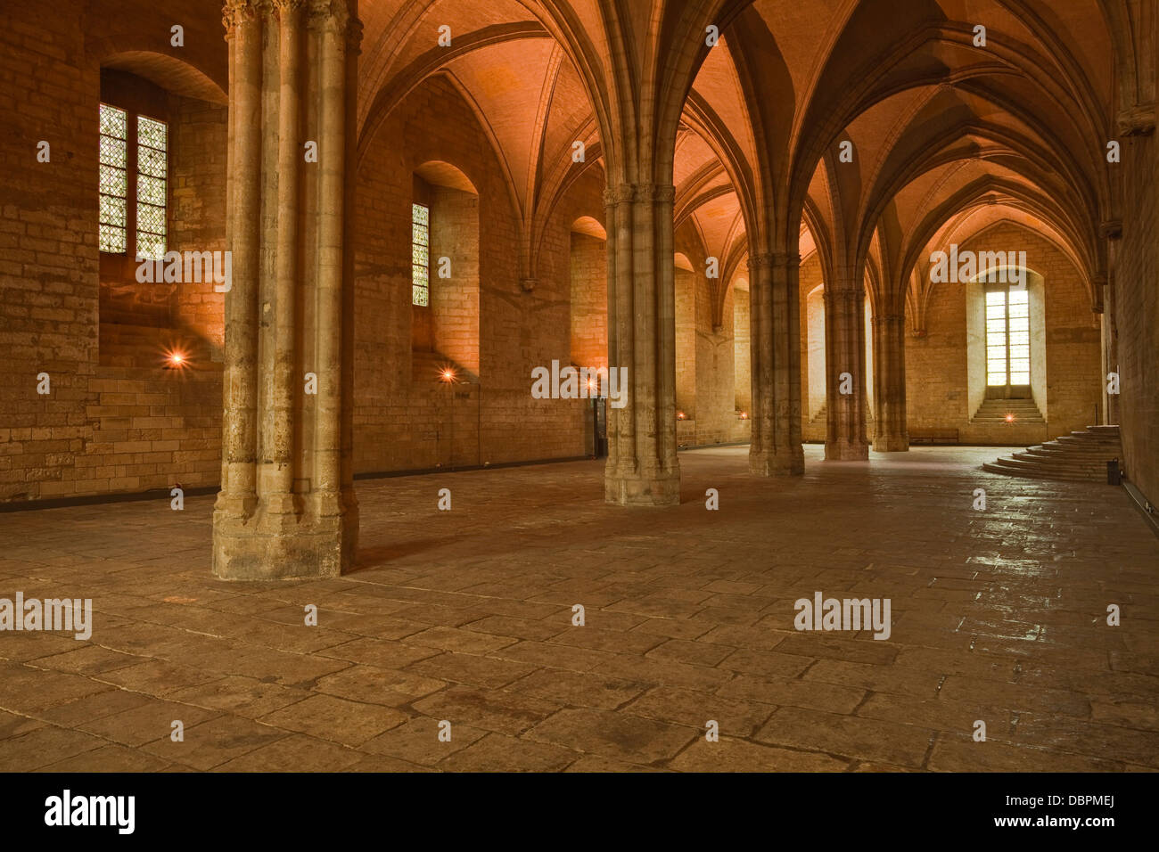 The Salle de la Grande Audience or Big Audience room inside the Palais des Papes, Avignon, Vaucluse, France Stock Photo