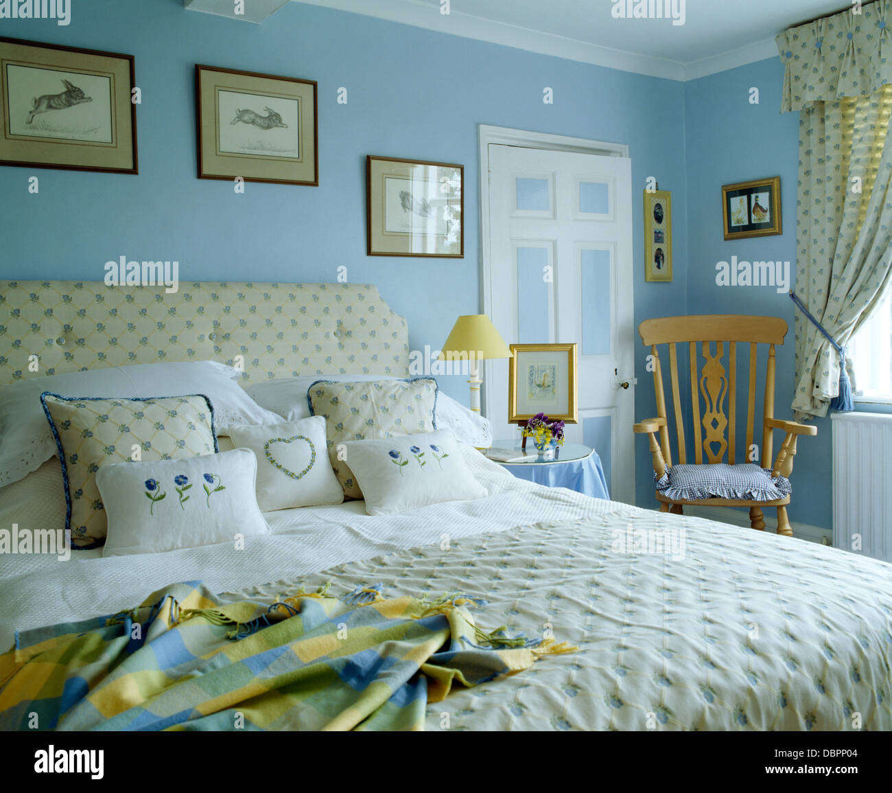 Light blue outlet upholstered headboard