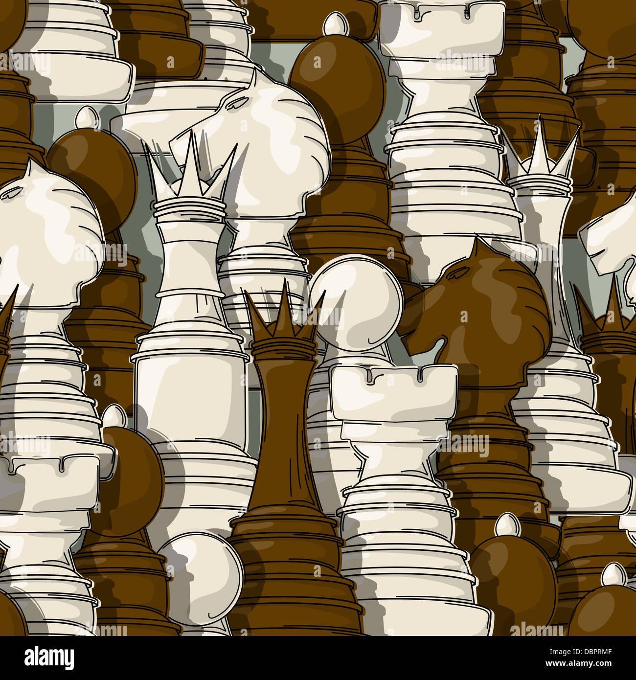 Seamless pattern with chess pieces Stock Photo - Alamy