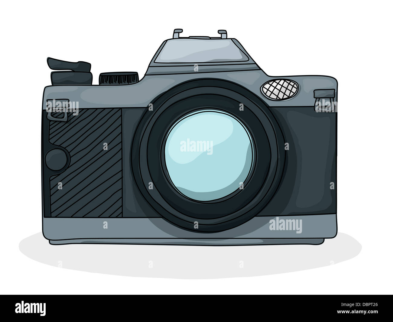 Dibujo De Una Camara De Fotos Retro style cartoon photo camera drawing over white background Stock Photo  - Alamy