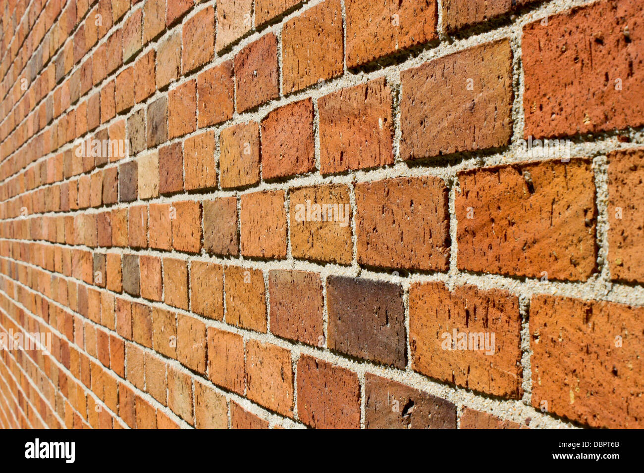 perspective of a red brick wall Stock Photo