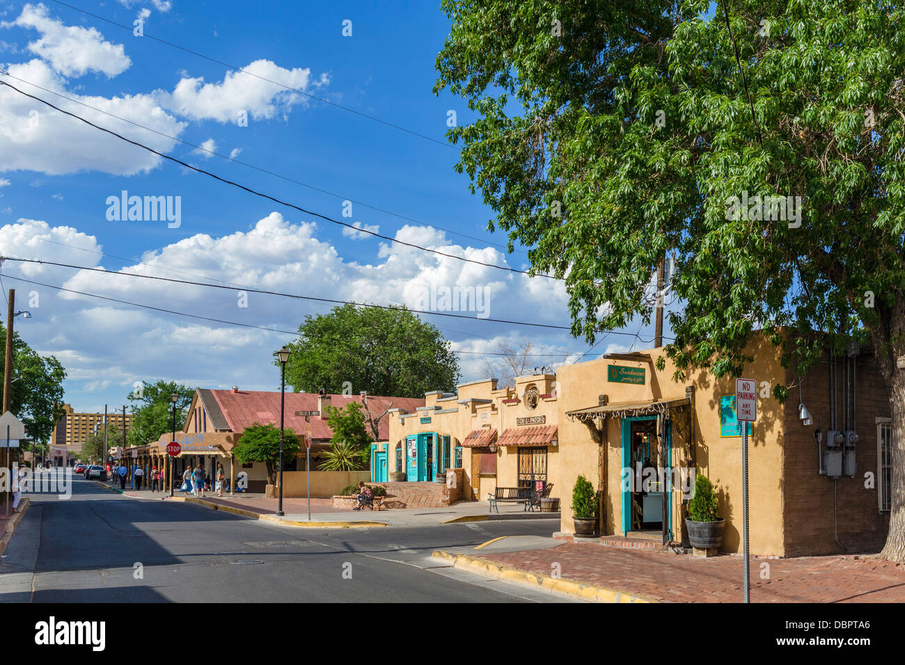 San Felipe Street, Old Town, Albuquerque, New Mexico, USA Stock Photo