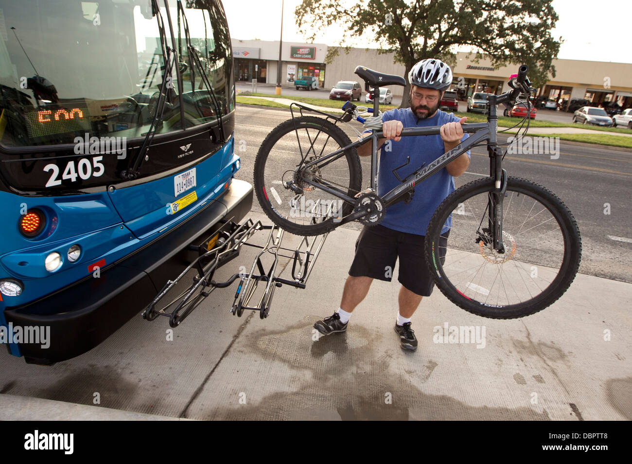 Bike rack on a bus hires stock photography and images Alamy