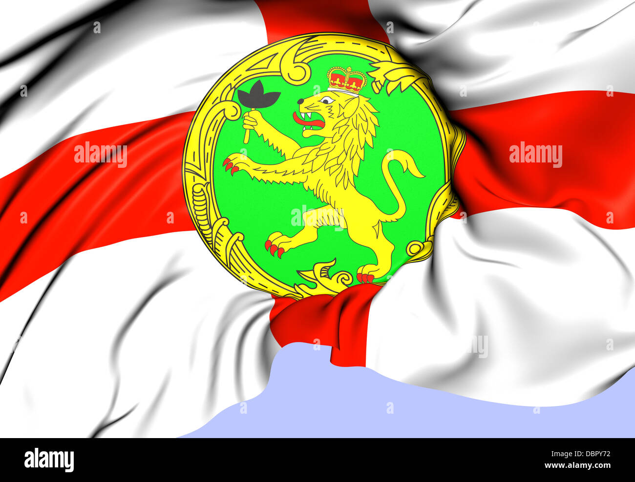 Flag of Alderney. Close Up Stock Photo Alamy
