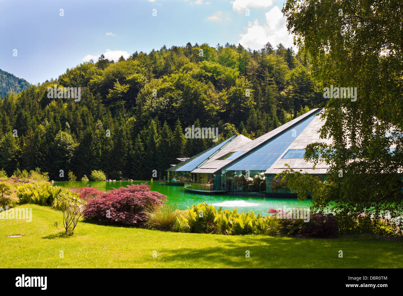 FUSCHL AM SEE, AUSTRIA -JULY 2:Red Bull GmbH Headquarters.The austrian company sells the world famous energy drink, July 2, 2013 Stock Photo