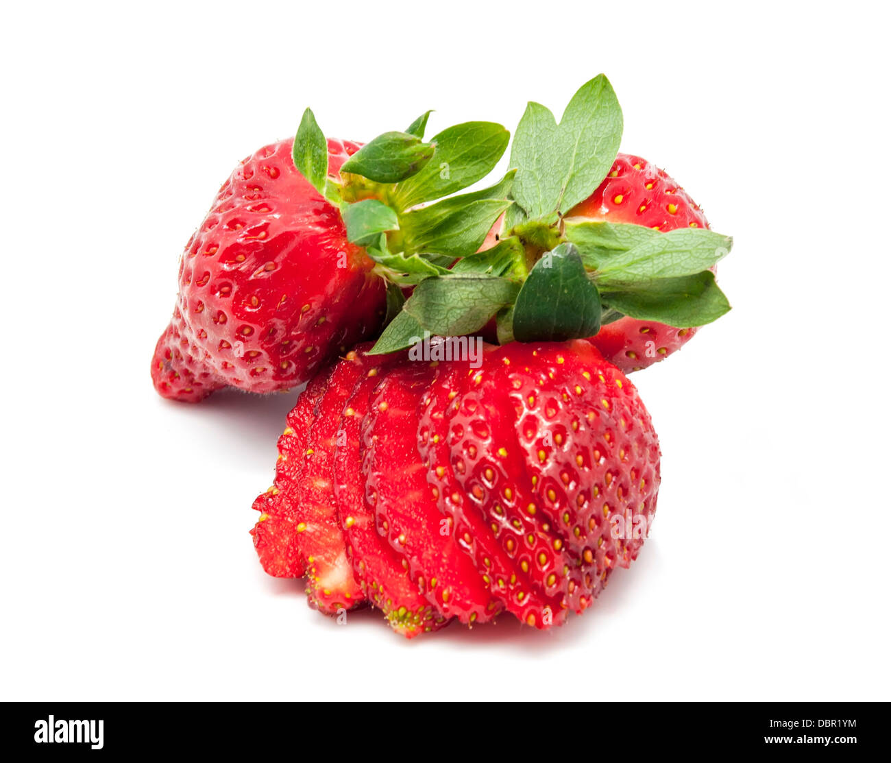 Fresh strawberries on white background Stock Photo - Alamy