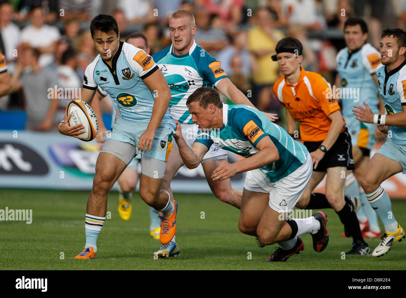Northampton, UK. 02nd Aug, 2013. Tom COLLINS of Northampton Saints is