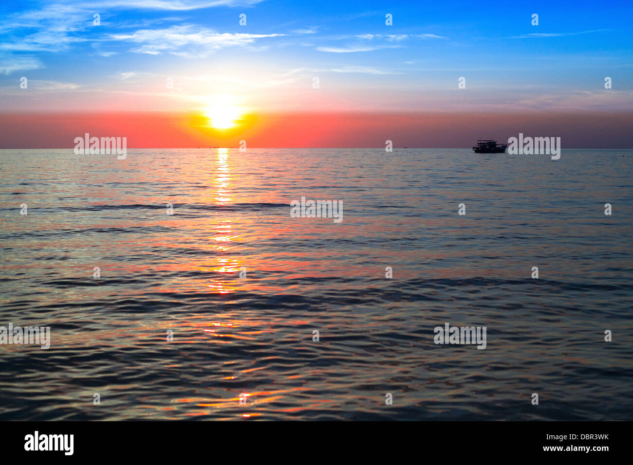Beautiful sunset and sea beach Stock Photo - Alamy