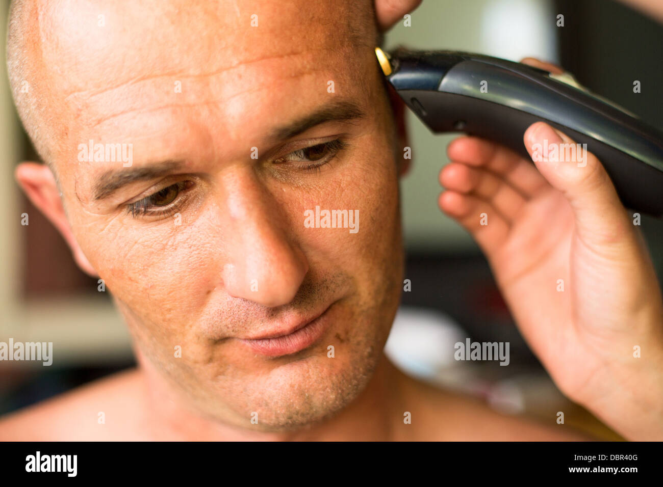 Funny Crazy Unhappy Hairdresser Haircut Stock Photos Funny Crazy