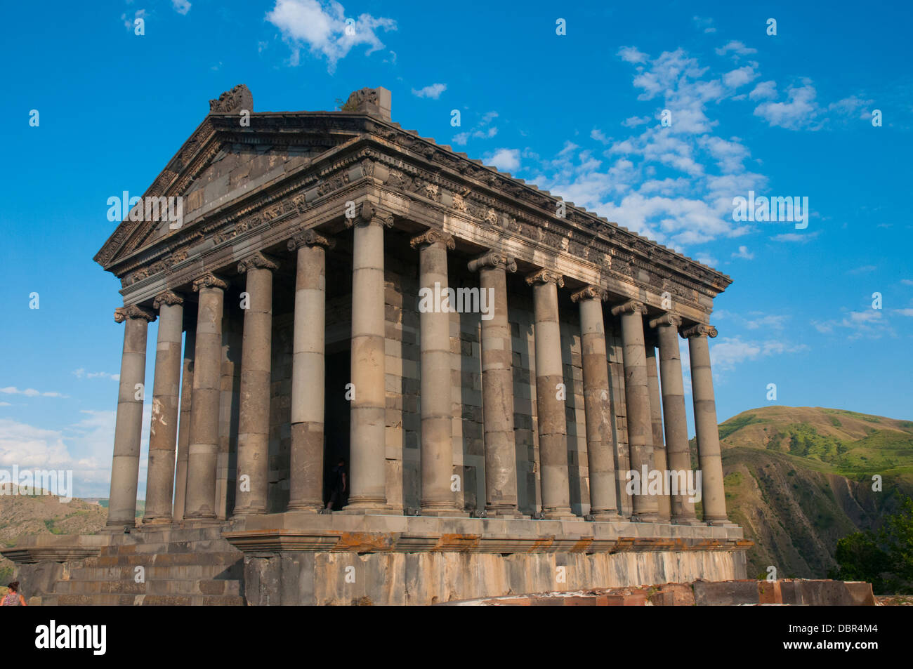 Restored pagan temple at Garni, Armenia, converted to a royal summer house during the Christian era. Stock Photo