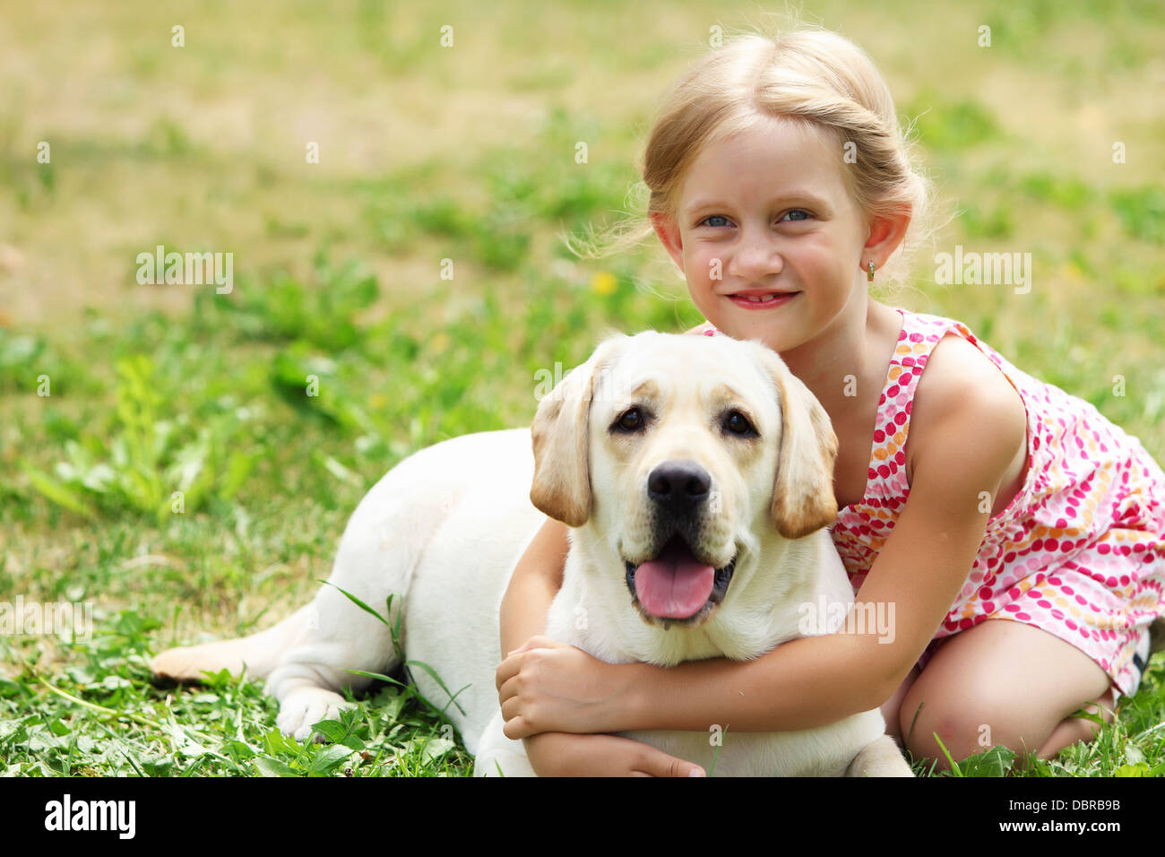little girl with her dog Stock Photo - Alamy