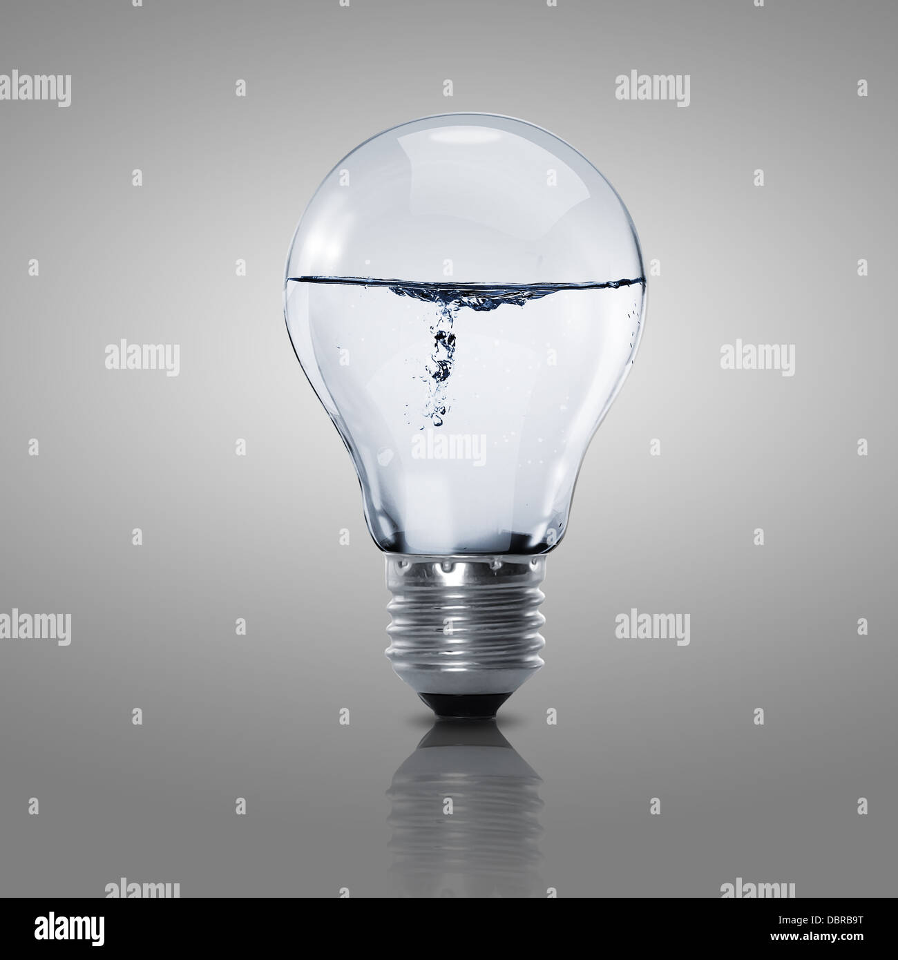 Electric light bulb with clean water Stock Photo Alamy