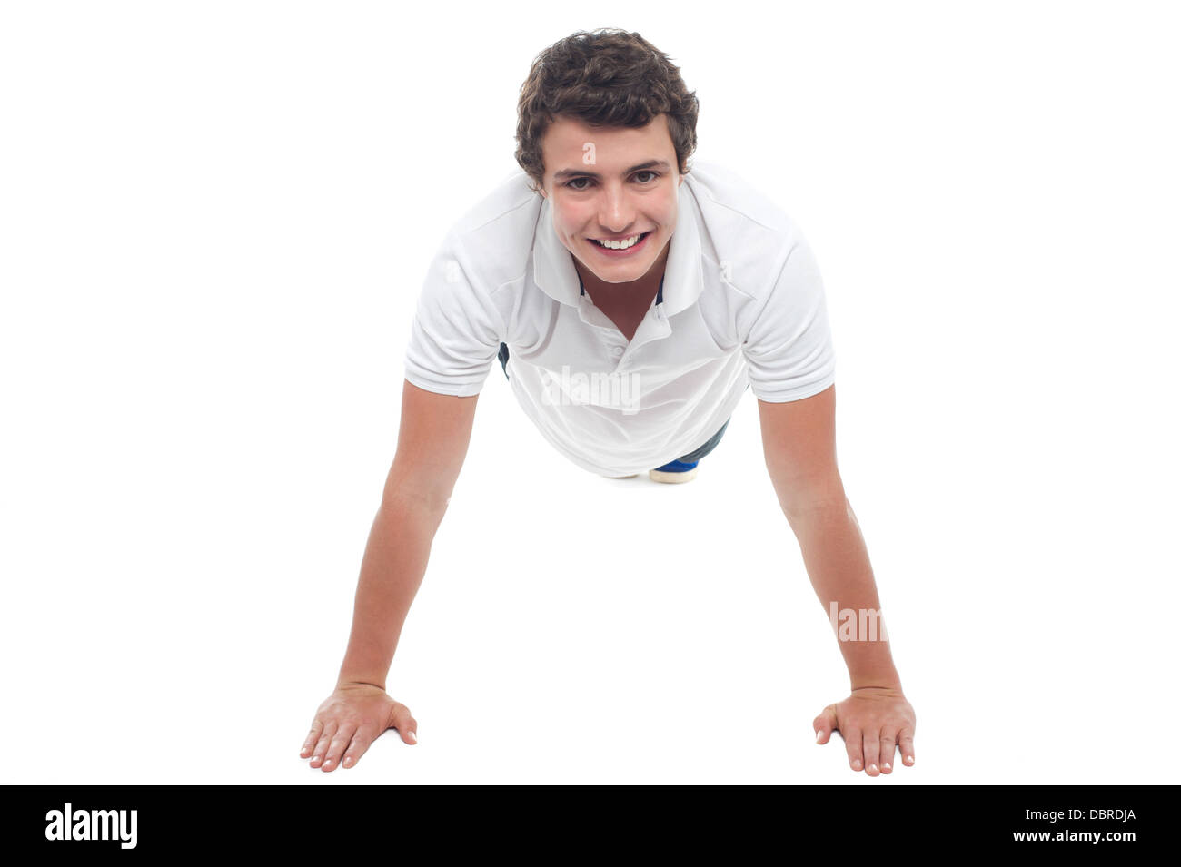 Active sports guy doing push ups Stock Photo Alamy