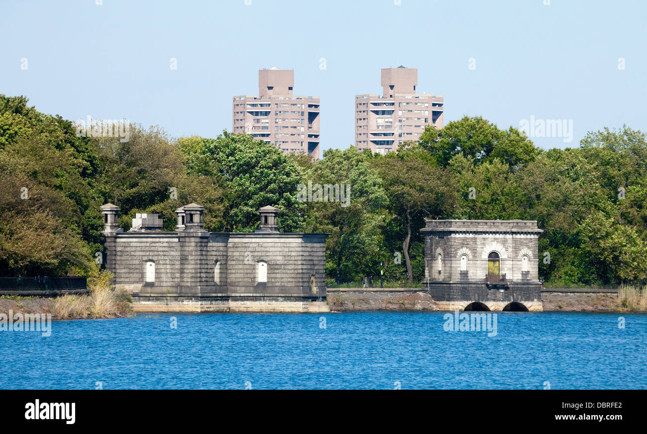 New York City, Central Park, Jacqueline Kennedy Onassis Reservoir Stock Photo