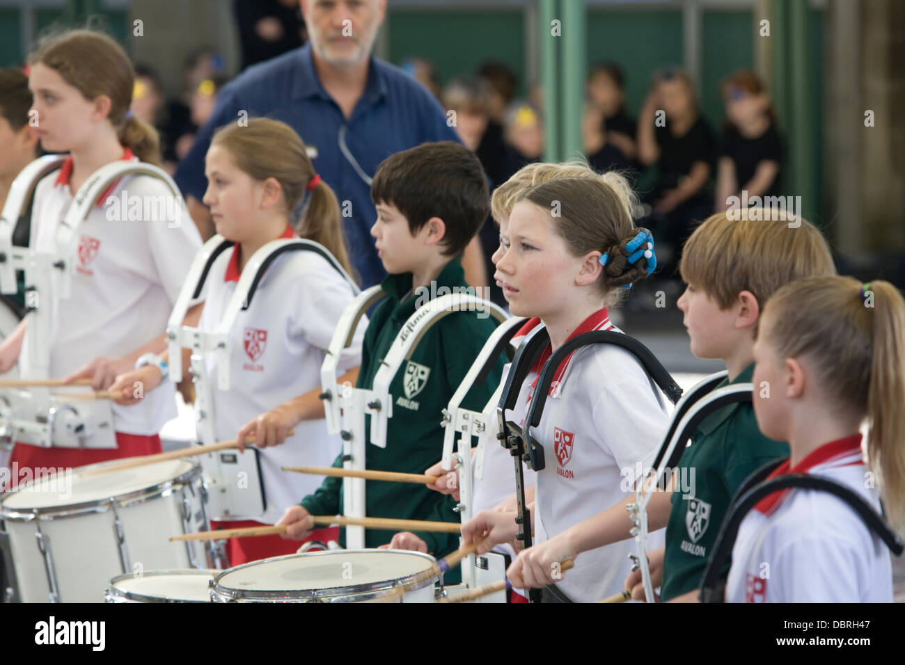 pupils at an australian primary school perform art and dance at their annual open day for parents,sydney,australia Stock Photo