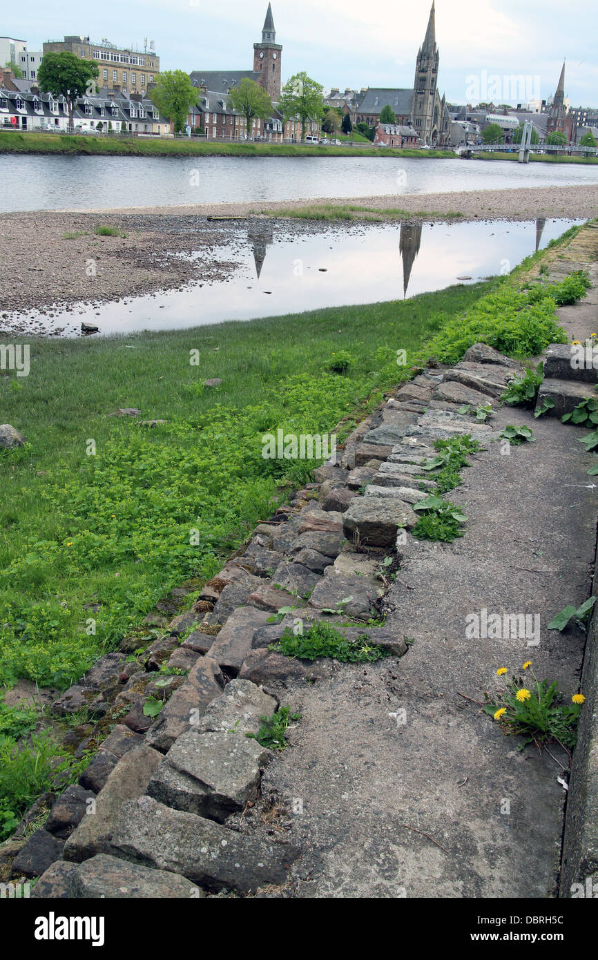 Ness river viewed from Huntly street Inverness city Highlands Scotland UK Stock Photo