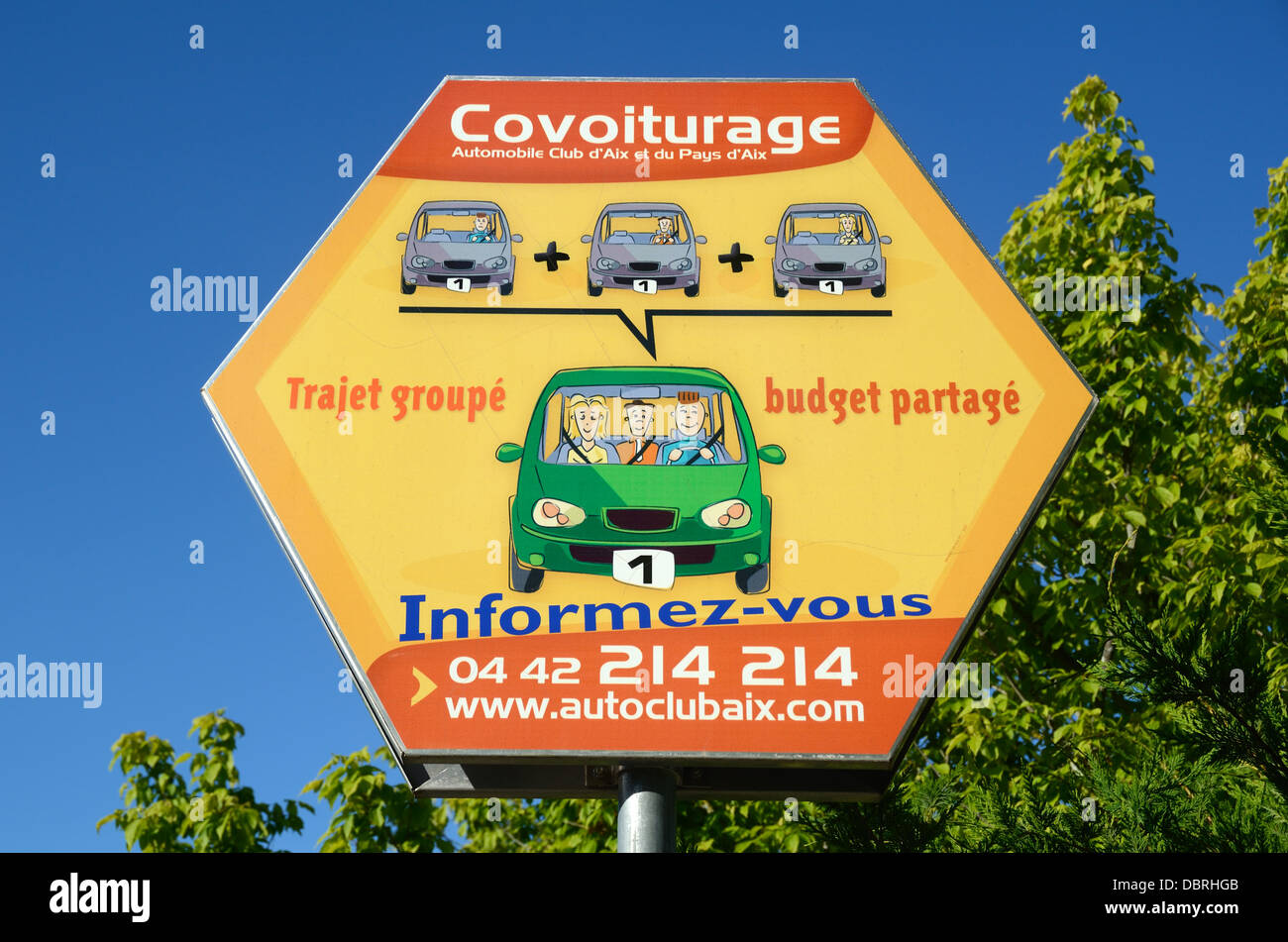 Carsharing, Car Sharing, Car-sharing, Car Share or Carpool Scheme Advertisement or Publicity Aix-en-Provence France Stock Photo