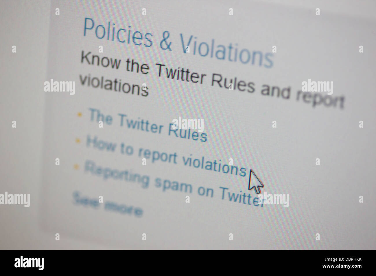 Twitter Abuse Reporting Stock Photo