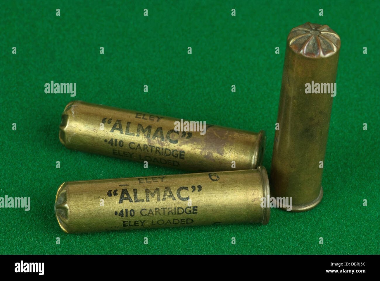Vintage .410 brass 'Almac; shotgun cartridges Stock Photo Alamy