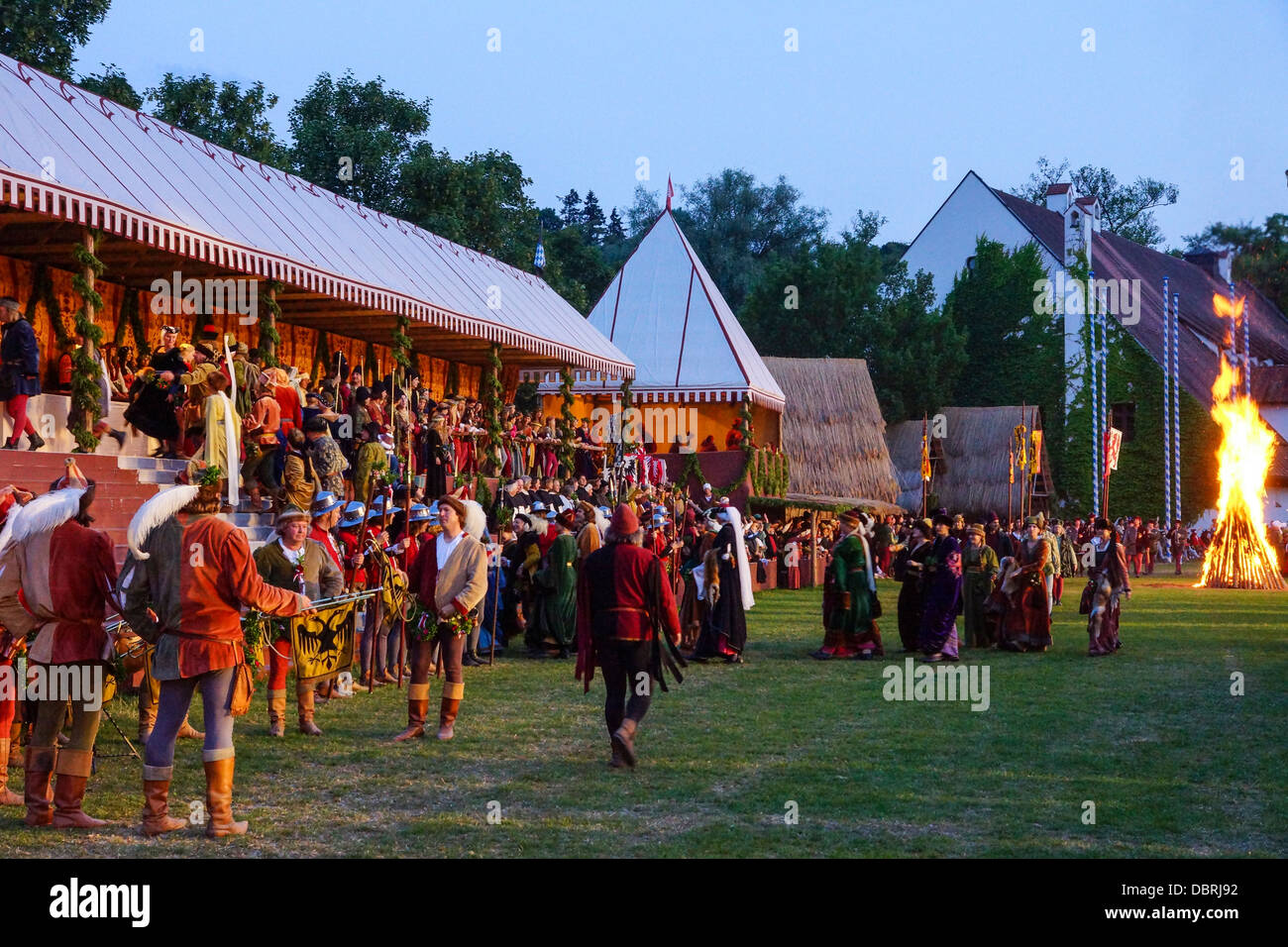 Medieval games during the Landshut Wedding historical pageant, Landshut, Lower Bavaria, Bavaria, Germany, Europe Stock Photo
