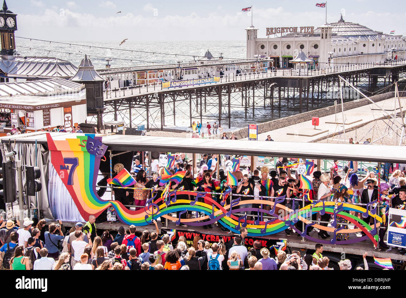 Brighton, UK. 3rd July, 2013. 2013 Pride Parade at Brighton Pier, Brighton photo Credit: Julia Claxton/Alamy Live News Stock Photo