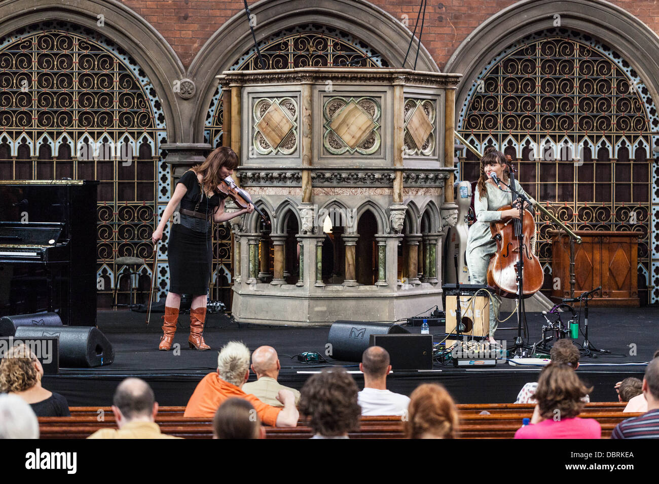 Abi Wade and Eliza Jaye performing at the Daylight Music, Union Chapel, London, England, UK Stock Photo