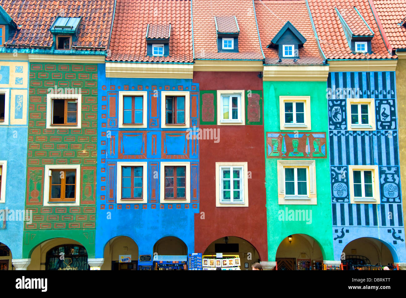 Colourful Houses, Poznan, Poland Stock Photo