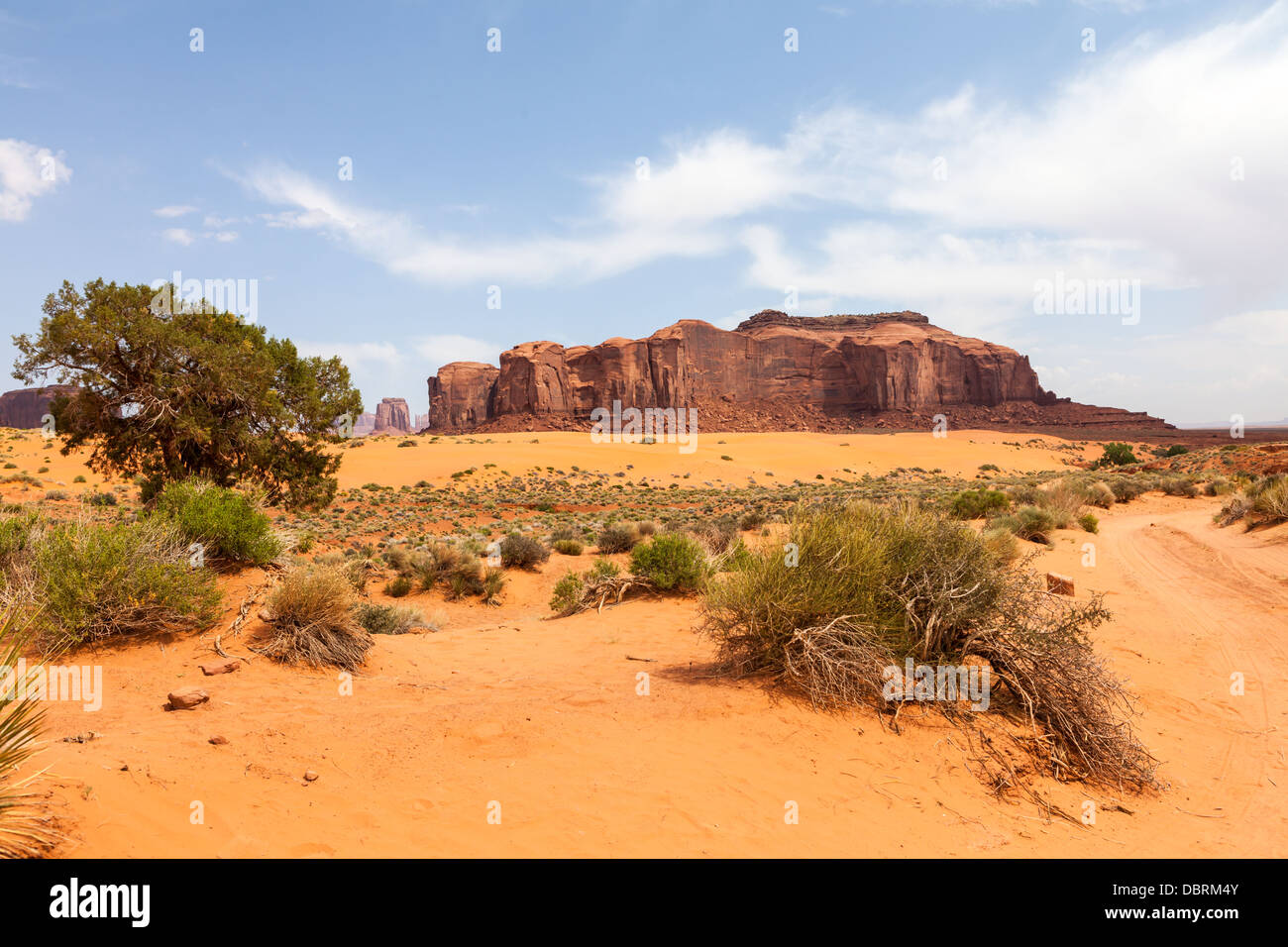 Monument Valley mesa on the Colorado Plateau, straddling the Arizona-Utah state line, South West USA Stock Photo