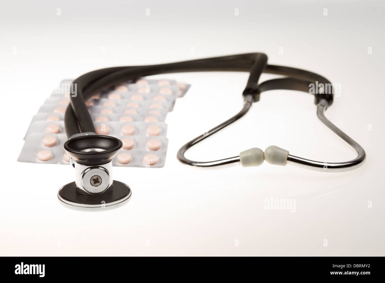 Stethoscope on isolated white background Stock Photo - Alamy