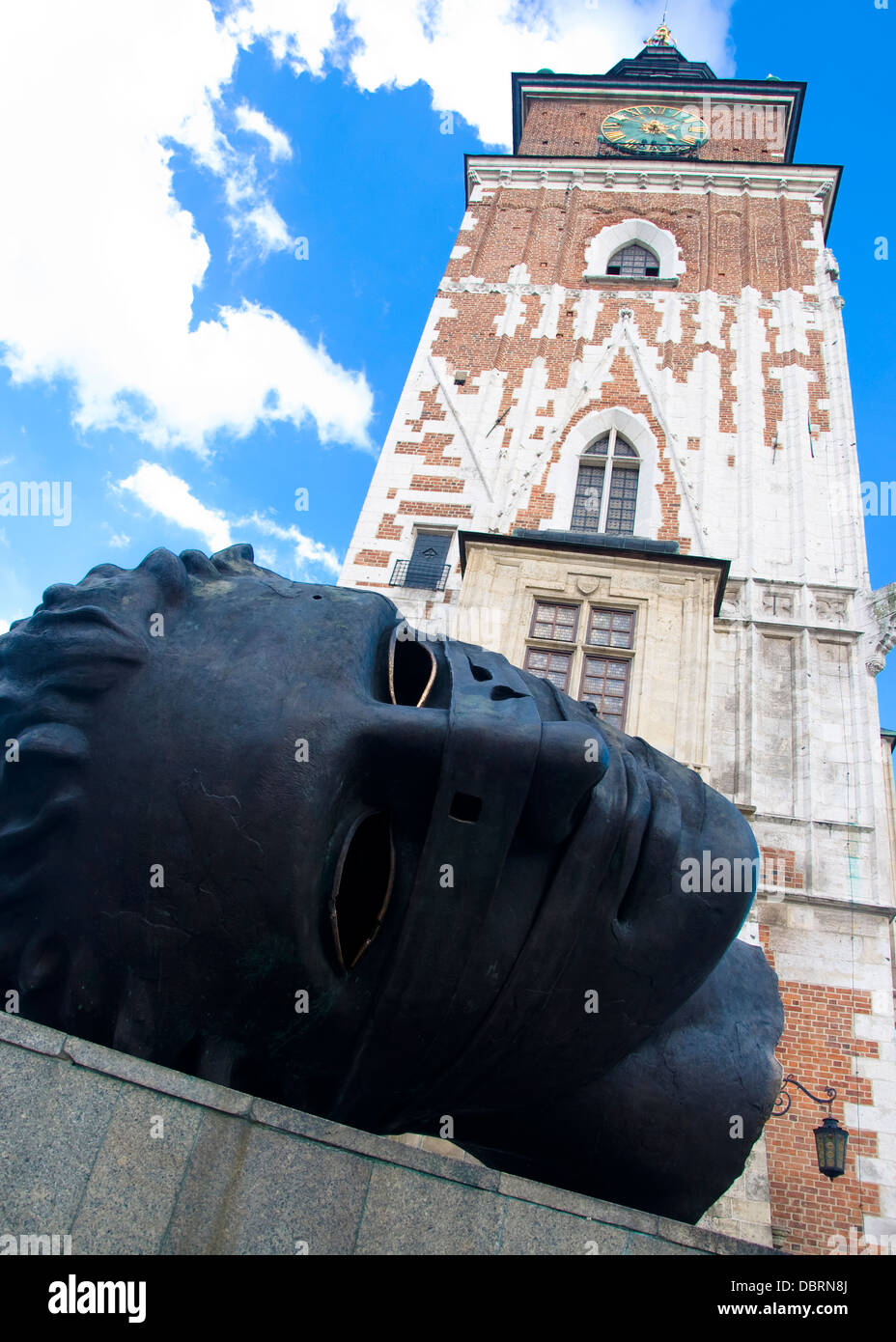 Bronze Head Statue, Town Hall Tower, Krakow, Poland Stock Photo Alamy