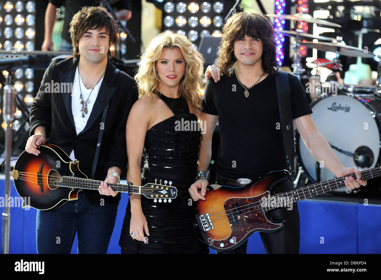Neil Perry, singer Kimberly Perry and Reid Perry of The Band Perry perform on NBC's 'Today' at the NBC's TODAY Show on August 2, 2013 in New York Stock Photo