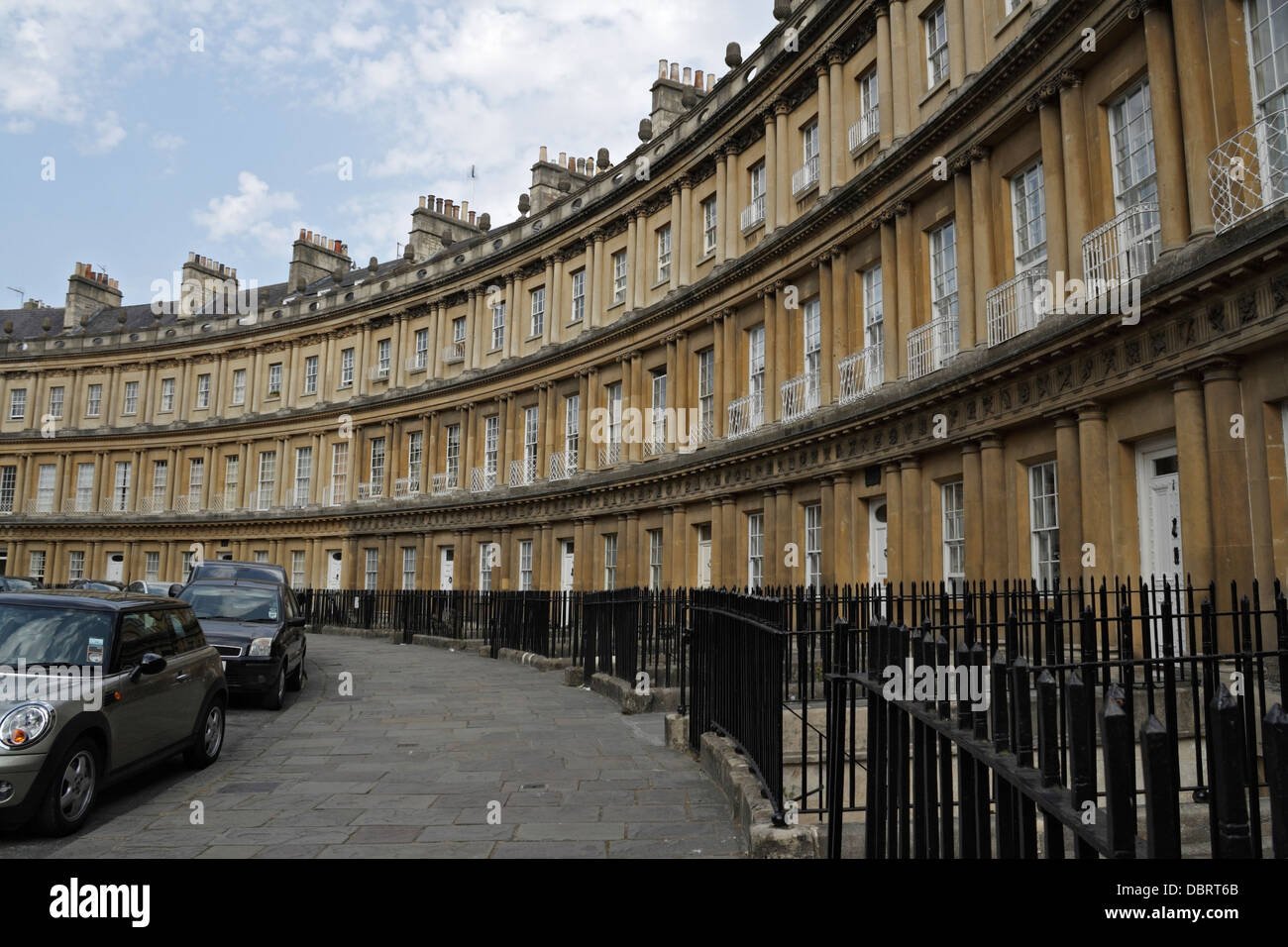 The Circus townhouses in Bath England a georgian crescent of houses. Grade I listed building. English world heritage city Stock Photo