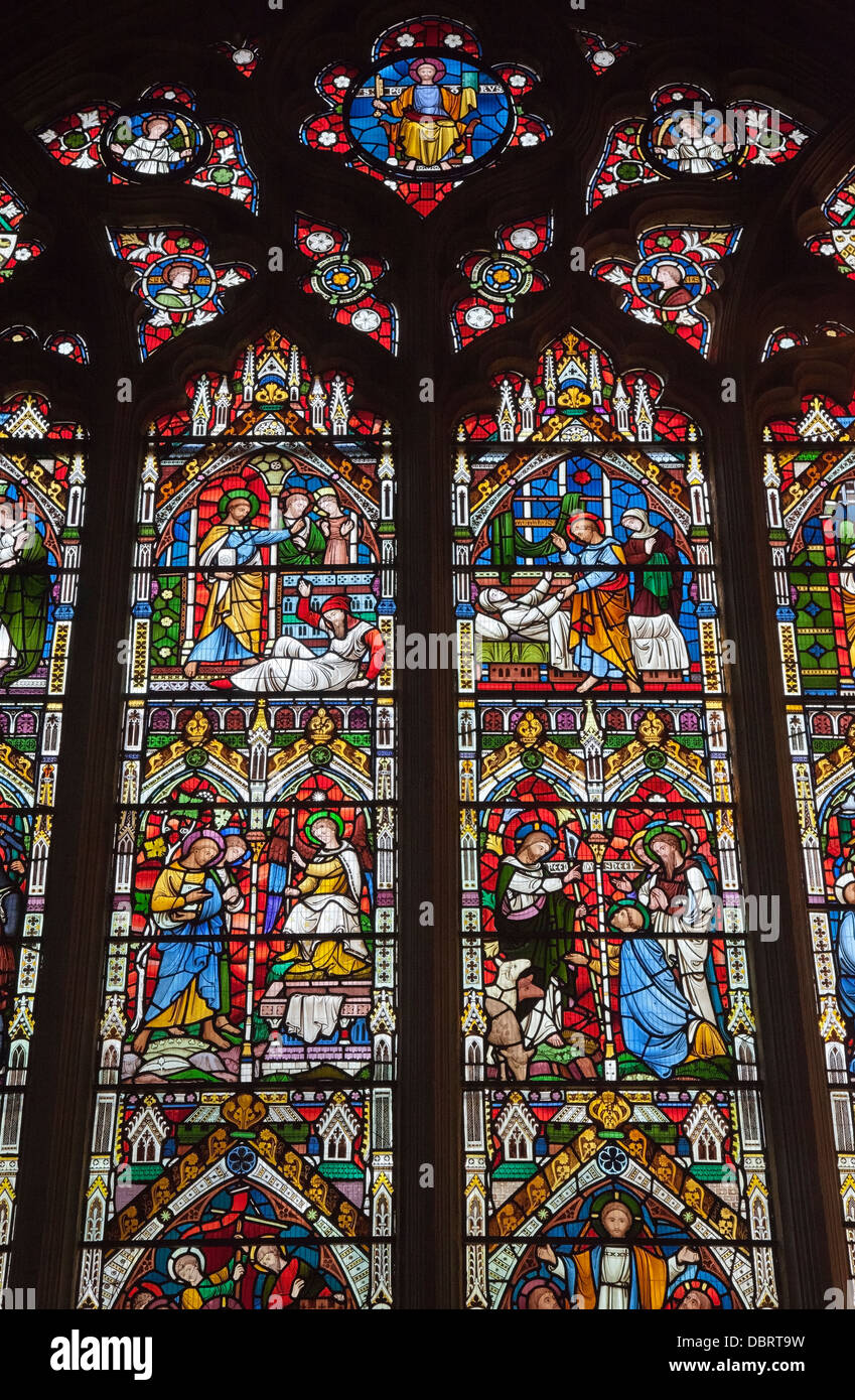 Stained glass window, Ely Cathedral Stock Photo Alamy