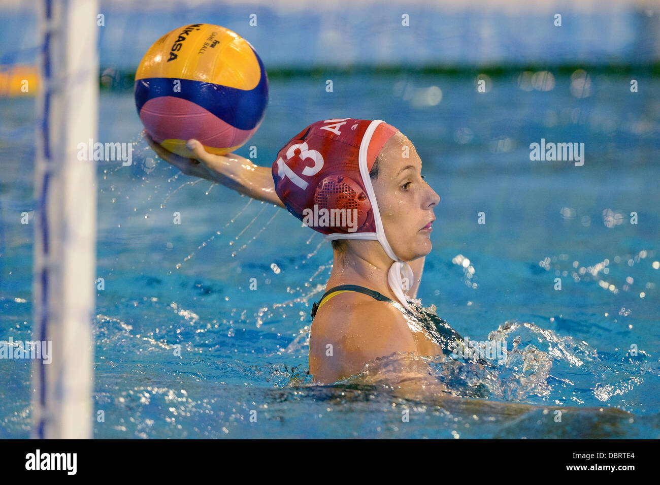 Australia's goal keeper Alicia McCormack plays the women's water polo