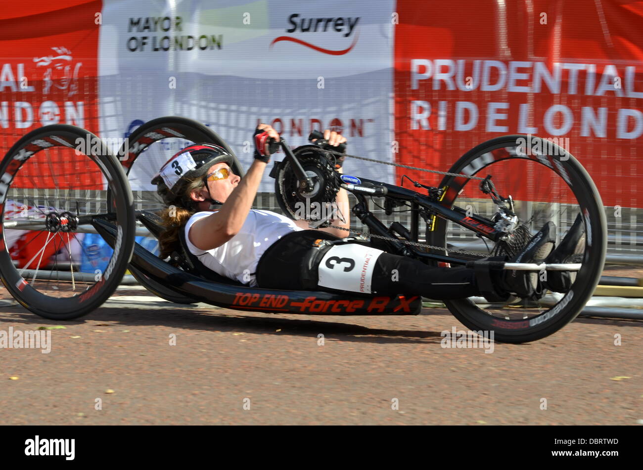 The Prudential RideLondon Grand Prix - Paralympic with hand-cycle racing Stock Photo