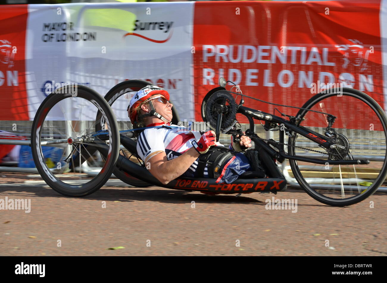 The Prudential RideLondon Grand Prix - Paralympic with hand-cycle racing Stock Photo