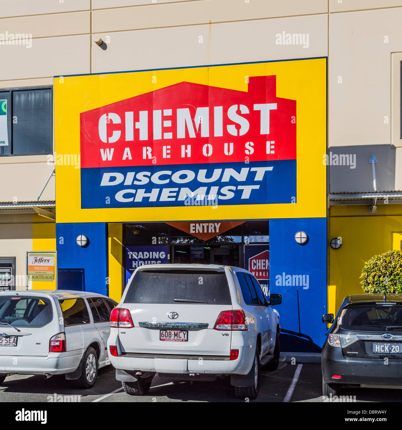 Chemist Warehouse discount pharmacy at Maroochydore on Queensland's Sunshine Coast Stock Photo