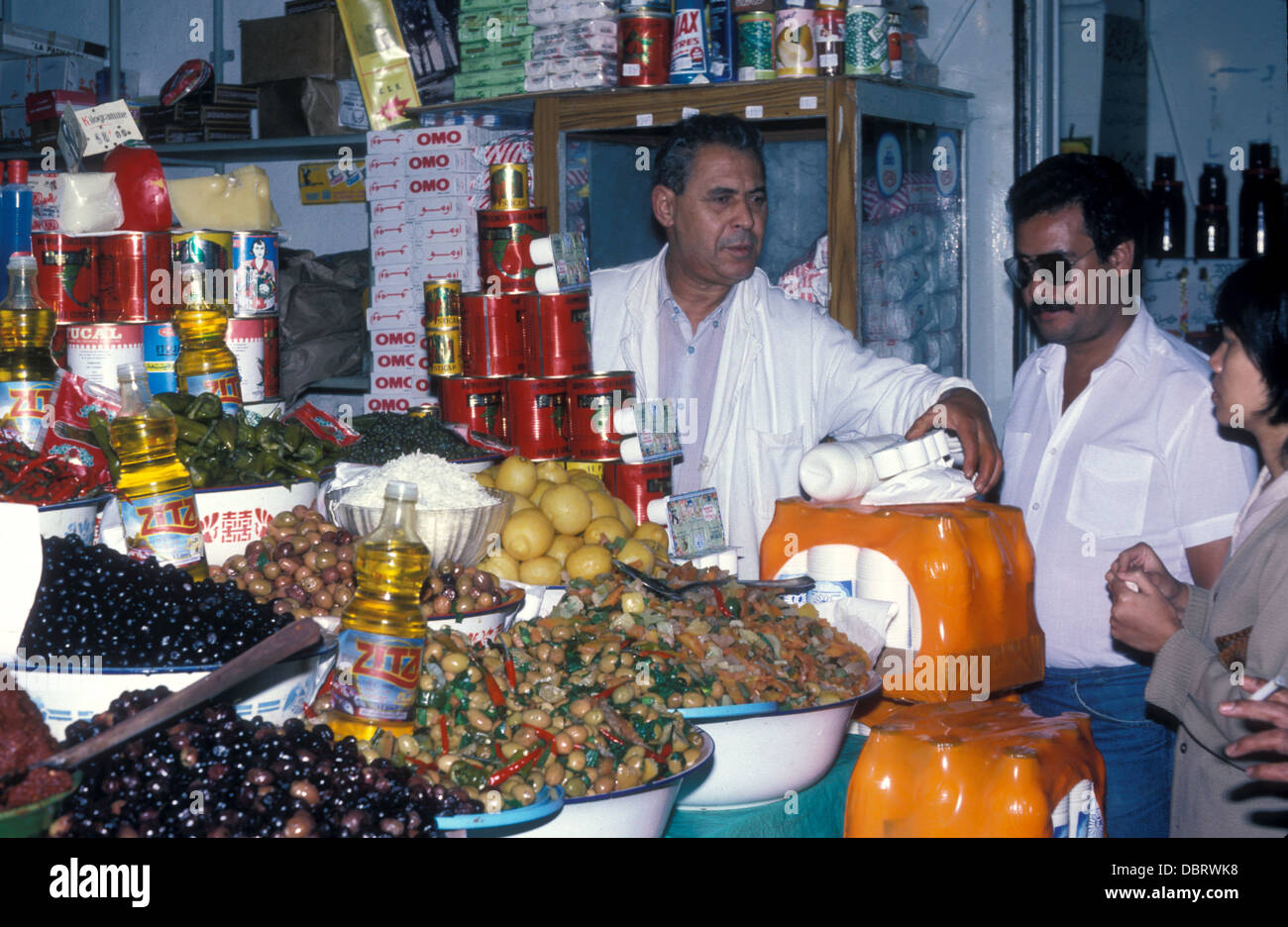 Delicatessen in the central market in Tunisia Stock Photo Alamy