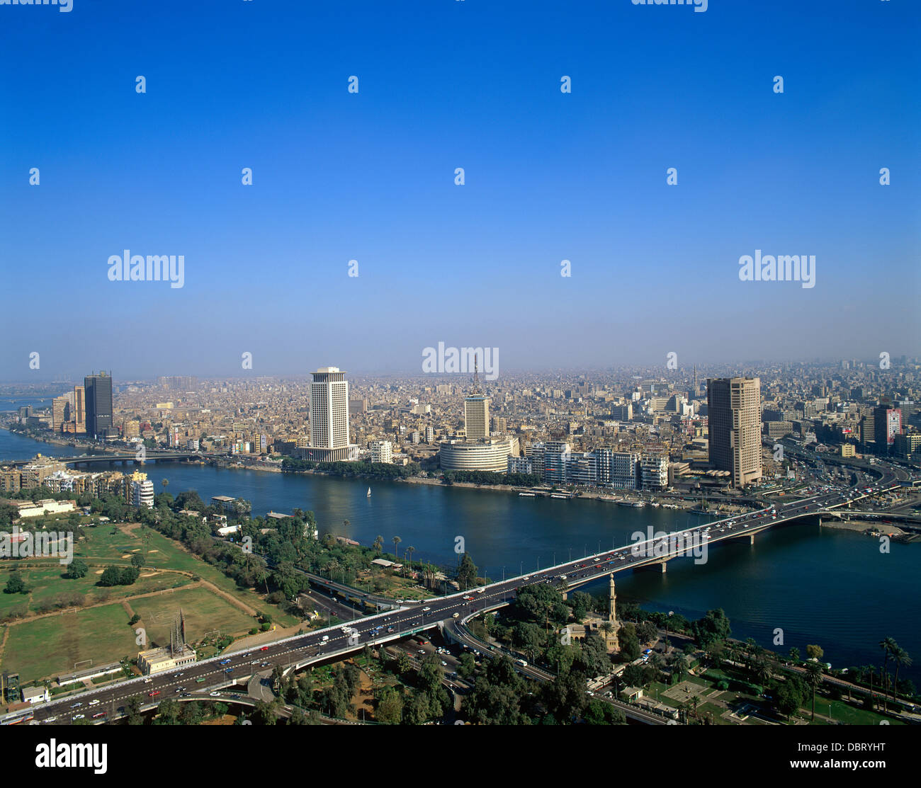 Elevated view of Cairo and the River Nile, Egypt Stock Photo - Alamy