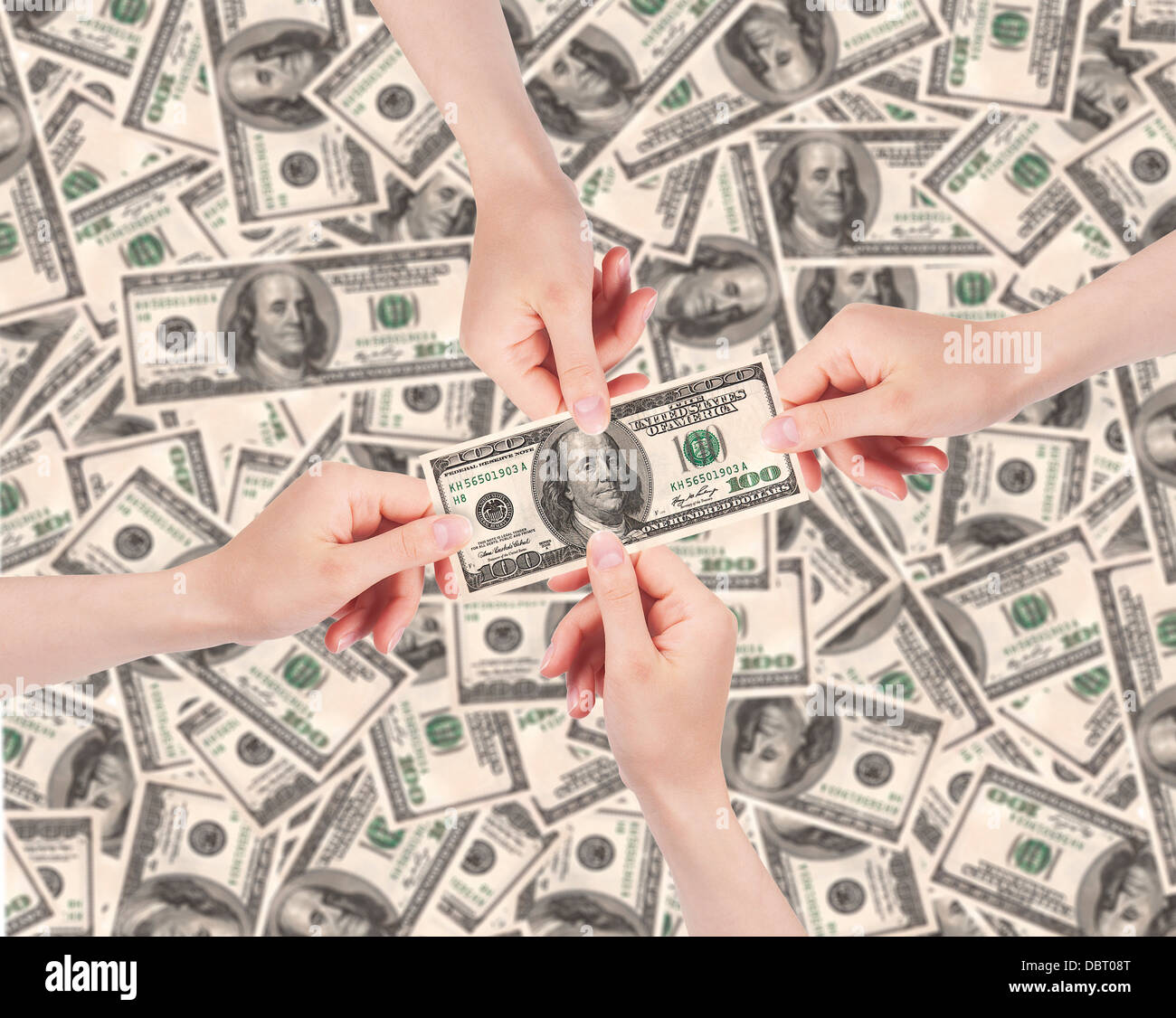 female hands with money with money background Stock Photo - Alamy