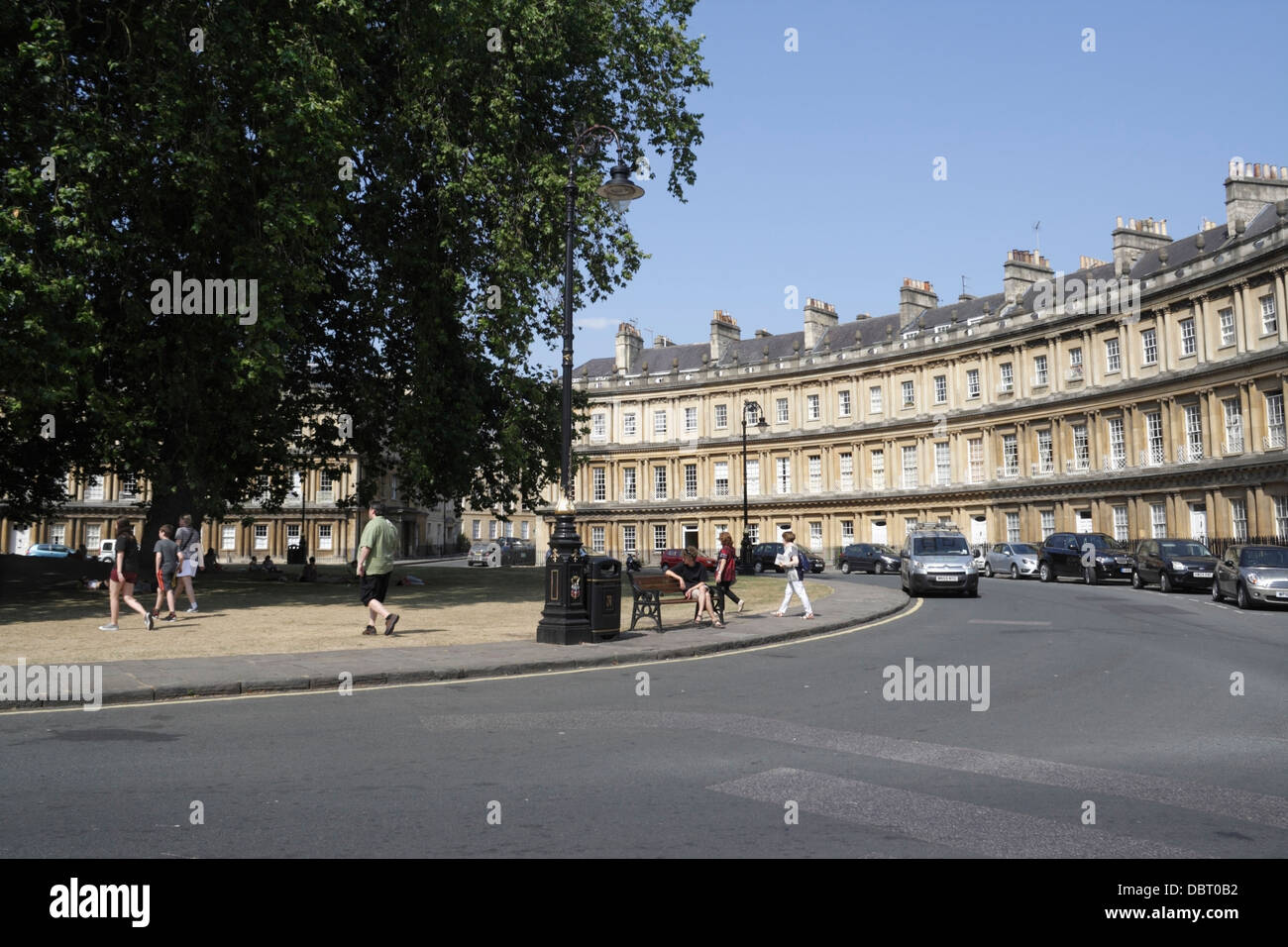The Circus in Bath England. A Georgian crescent of houses. Bath English townhouses Stock Photo