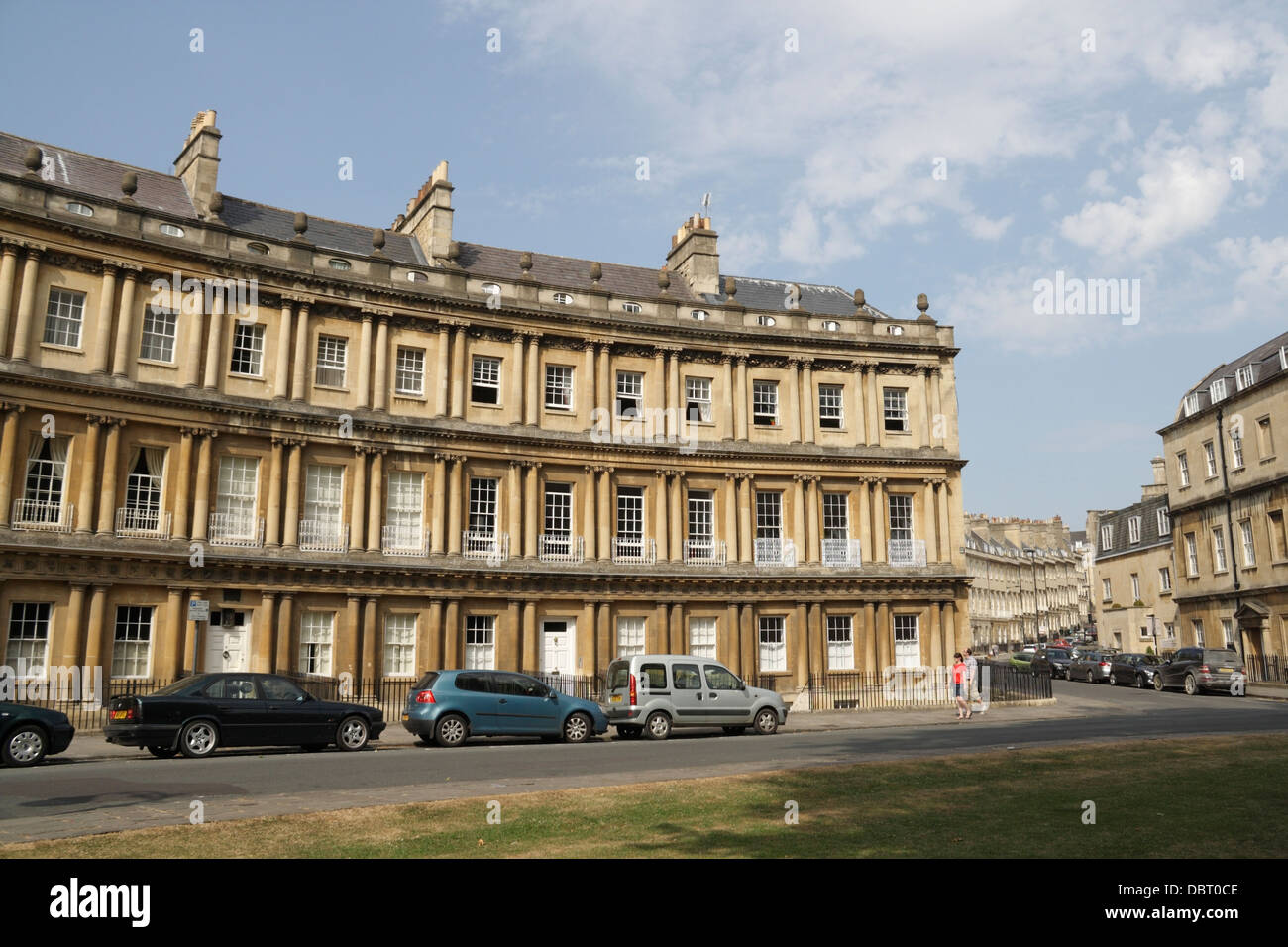 The Circus in Bath England, Georgian crescent of houses. Bath English townhouses. grade I listed building architecture world heritage city Stock Photo