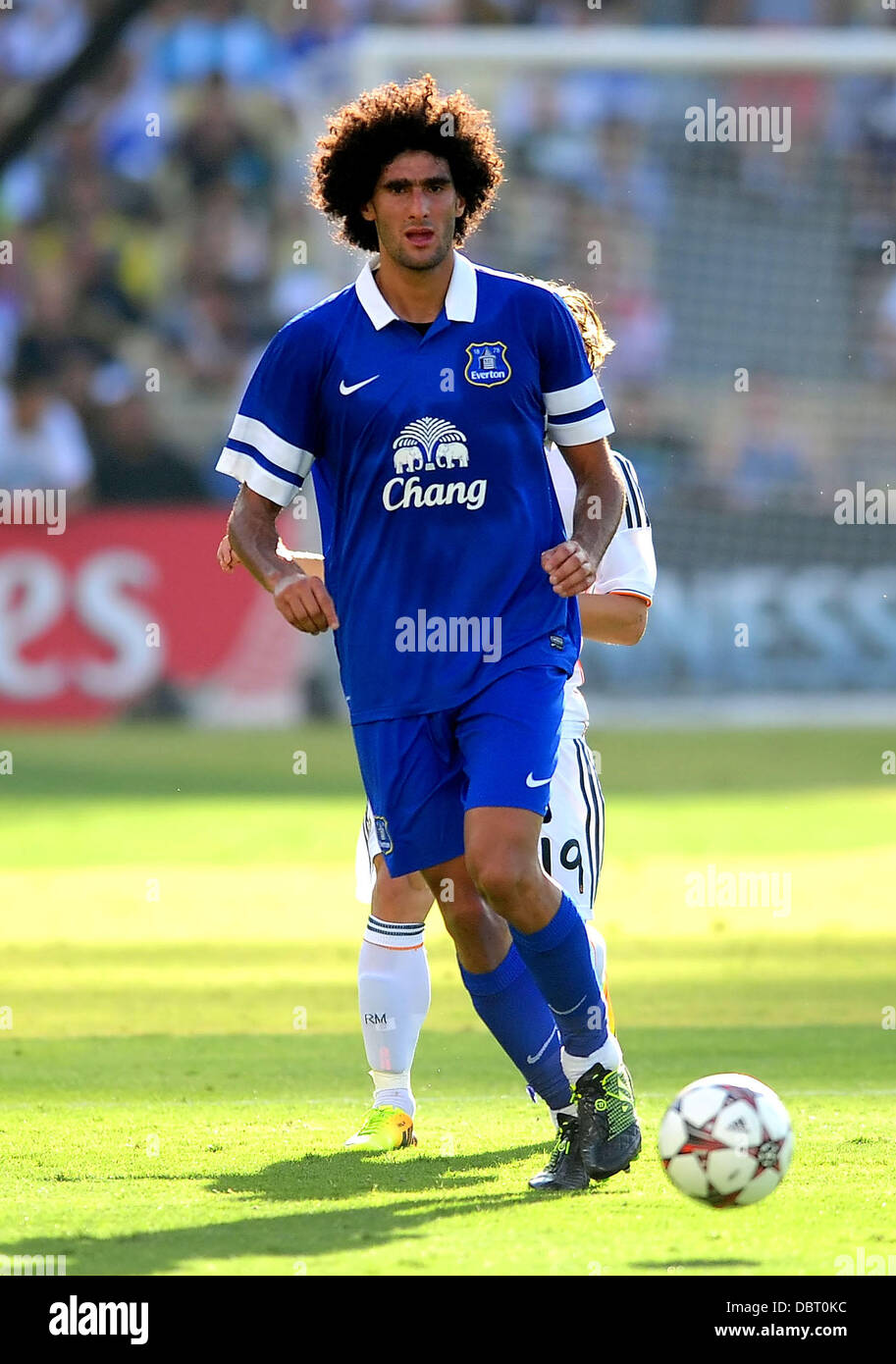 August 3, 2013 Los Angeles, CA.Everton midfielder Marouane