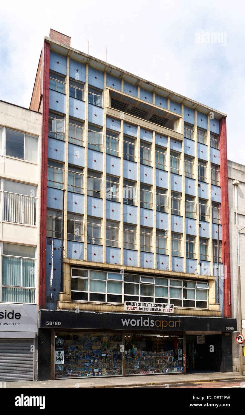 Worldsapart store with student accommodation Lyme Street in Liverpool UK Stock Photo
